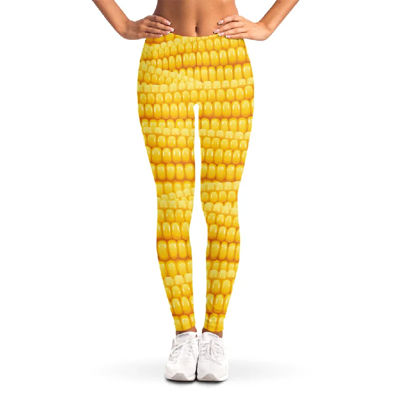 Corn Pattern Print Women's Leggings Cozy Workout Performance Leggings