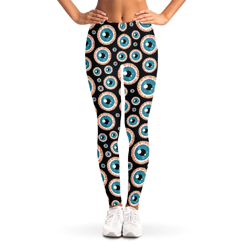 Creepy Eyeball Pattern Print Women's Leggings Stylish Yoga Leggings