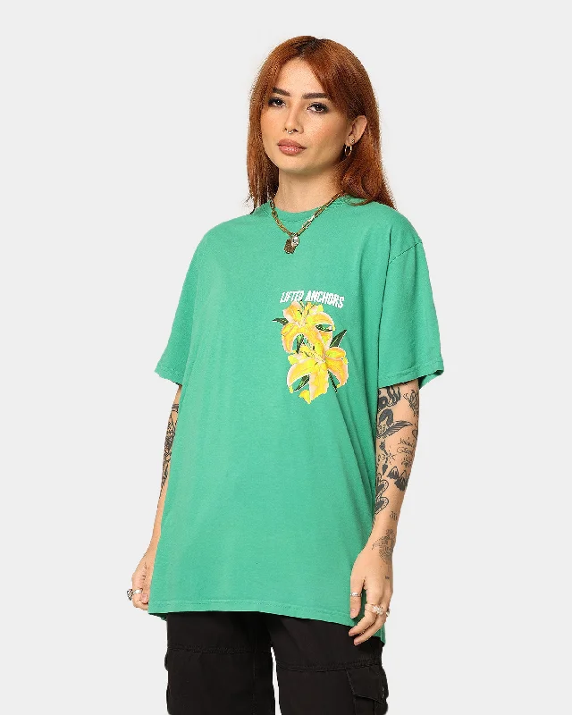 Lifted Anchors Delinquents T-Shirt Green Graphic T-Shirt Round Neck Polyester