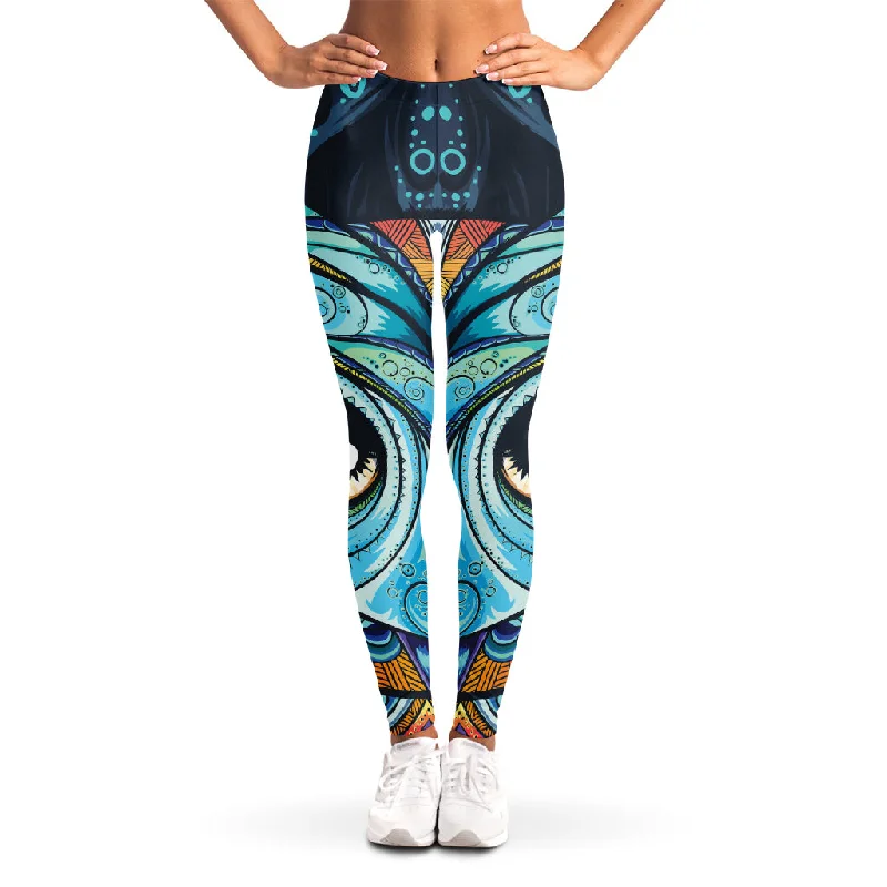 Colorful Tribal Owl Print Women's Leggings Stylish Ultra Stretch Leggings