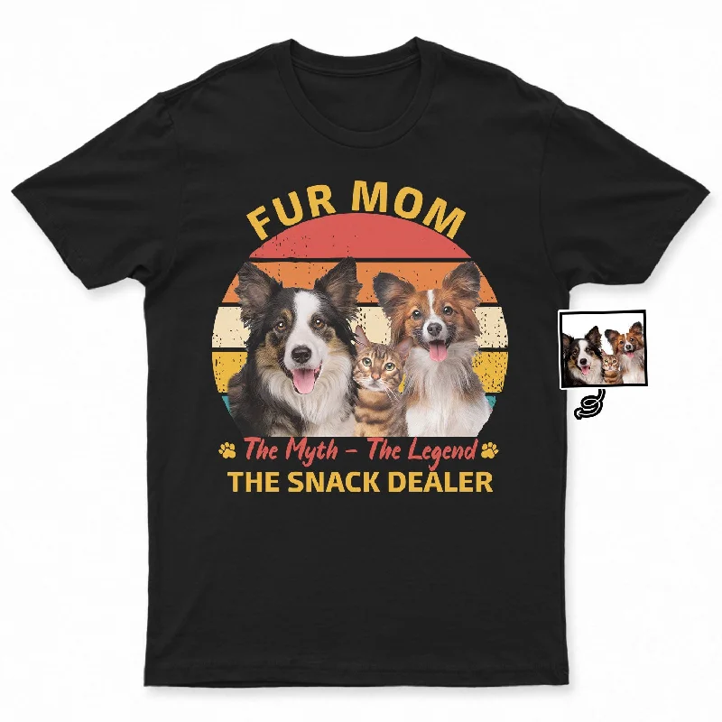 Custom Photo The Snack Dealer - Gift For Dog Lovers, Cat Lovers, Pet Lovers - Personalized T Shirt Notch Collar Peter Pan Collar Cowl Neck