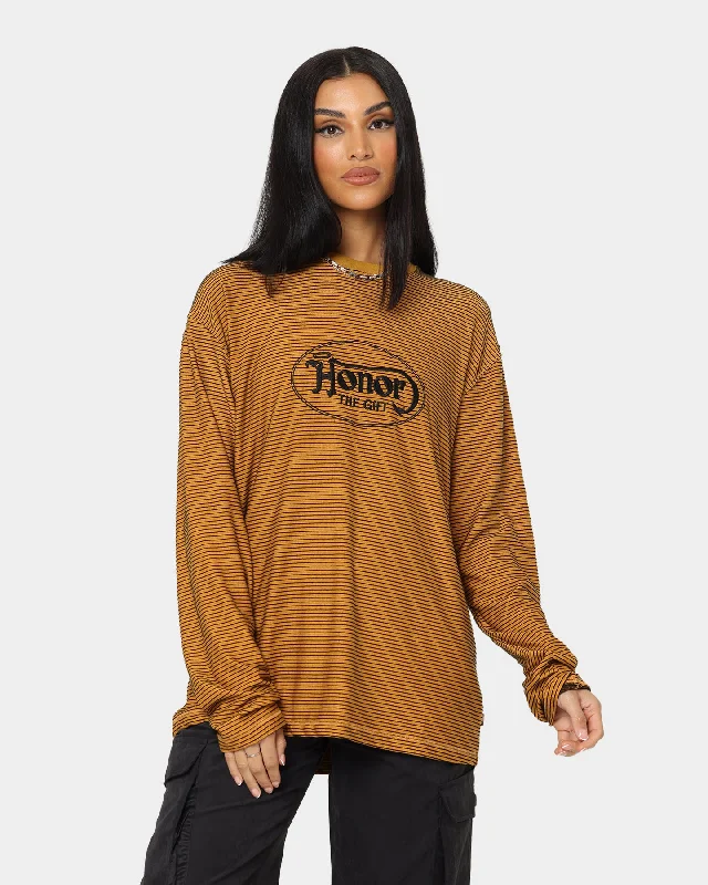 Honor The Gift Lo-Fi Long Sleeve T-Shirt Mustard Mesh Fabric Canvas Fabric Denim Fabric