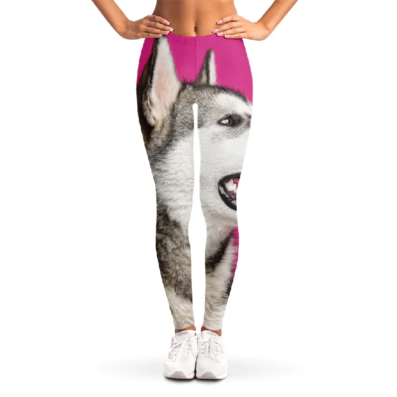 Cute Alaskan Malamute Print Women's Leggings Stylish Printed Sport Leggings