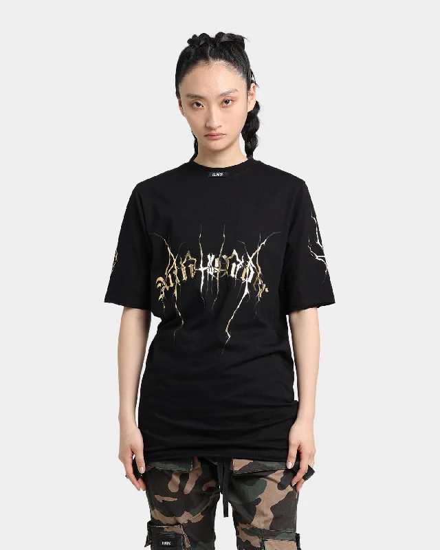 The Anti Order Youthquake T-Shirt Black/Gold Solid Print Embellished