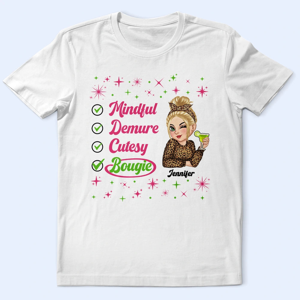 Turban Woman Mindful Demure Cutesy But Mostly Bougie - Personalized T Shirt Hooded Caped Shawl Collar