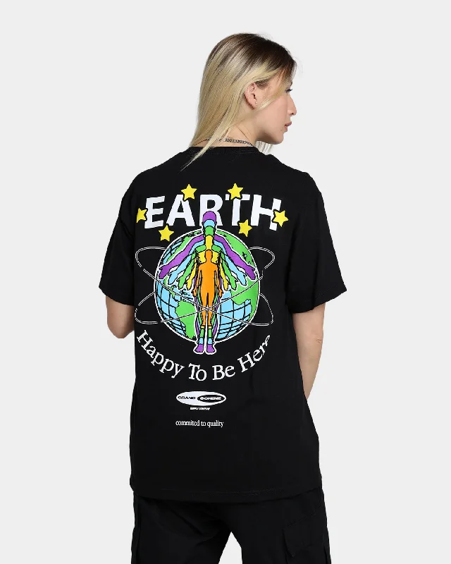 Grand Scheme Earth T-Shirt Black Mesh Blend Leather Blend Suede Blend