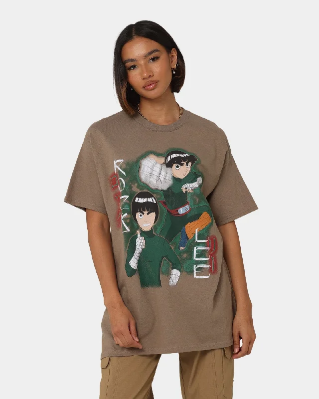 Goat Crew X Naruto Rock Lee CLR T-Shirt Brown Terry Blend Velvet Blend Canvas Blend