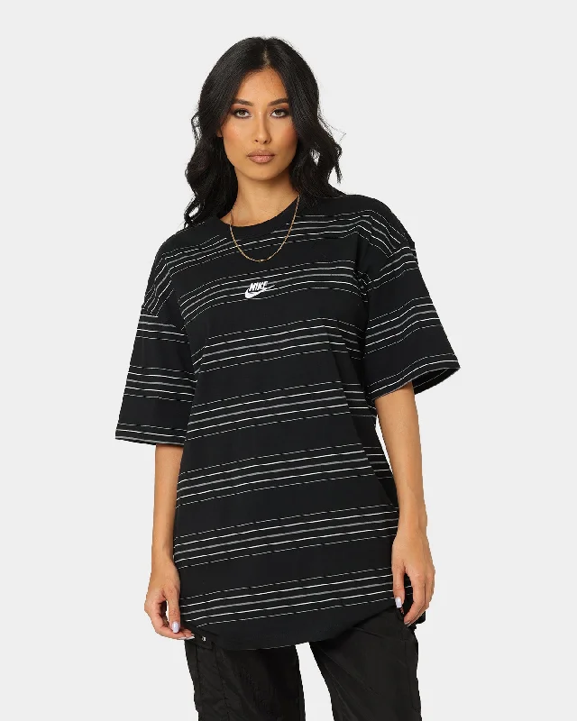 Nike Premium Essentials Striped T-Shirt Black Lace Blend Ribbed Blend Corduroy Blend