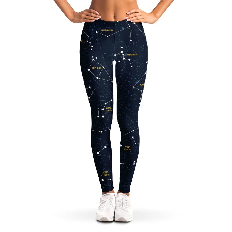 Constellation Sky Map Print Women's Leggings Comfortable Classic Yoga Leggings