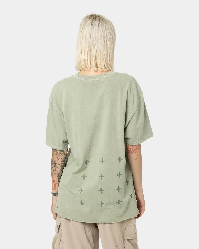 KSUBI 4X4 Biggie T-Shirt Pistachio Collared T-Shirt Boat Neck A-Line