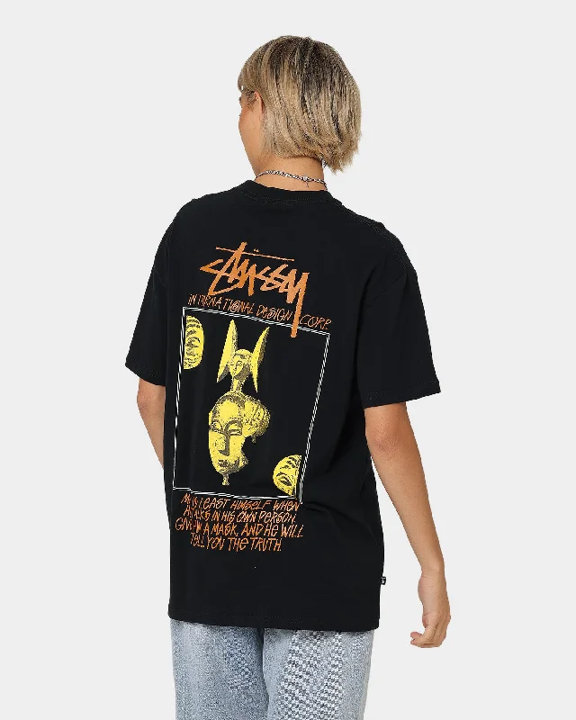 Stussy Masked Short Sleeve T-Shirt Black Zippered Buttoned Snapped