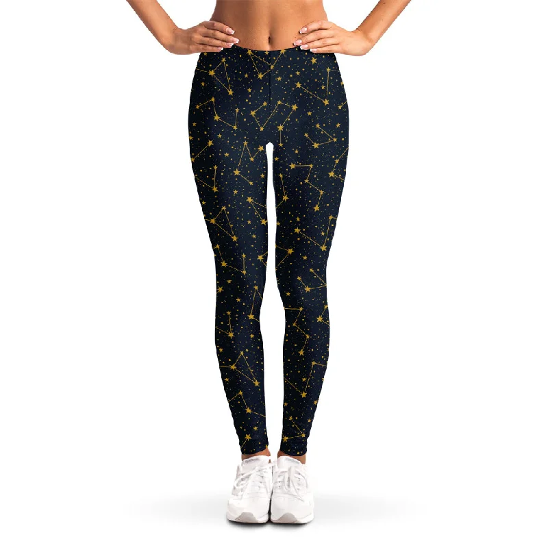 Constellation Symbols Pattern Print Women's Leggings Stylish Stretch Pants Leggings