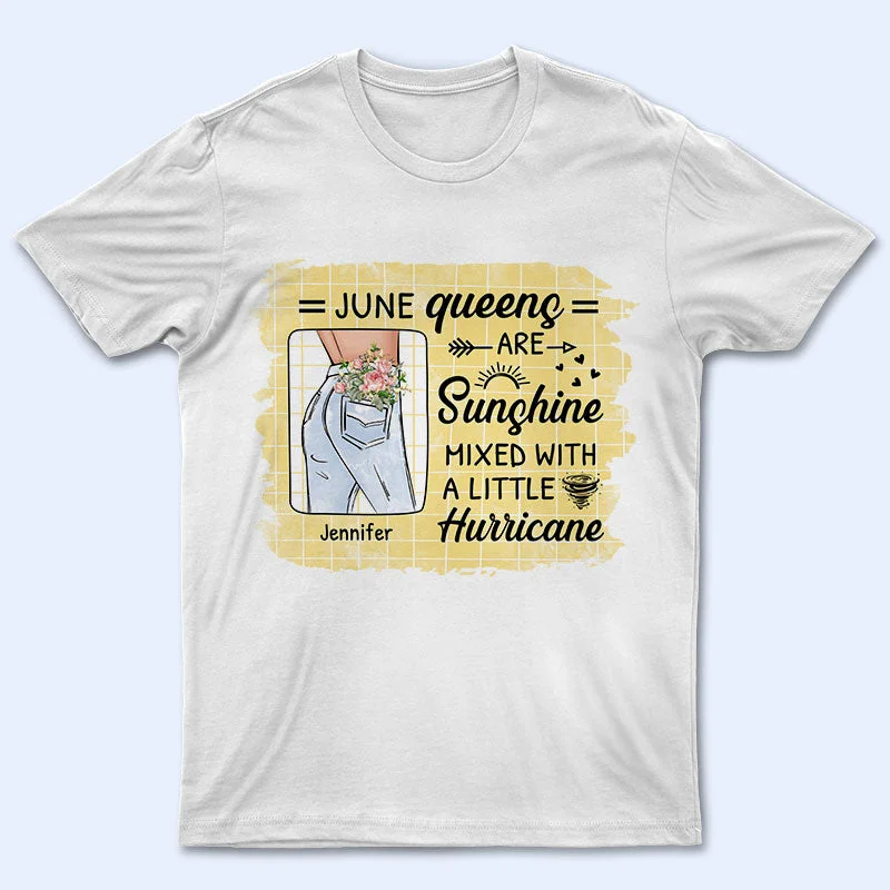 Sunshine Mixed With A Little Hurricane - Personalized Custom T Shirt Houndstooth Herringbone Solid