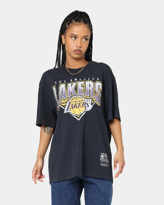 Mitchell & Ness Los Angeles Lakers Metallic Shadow T-Shirt Faded Black Polka Dot Checkered Tartan