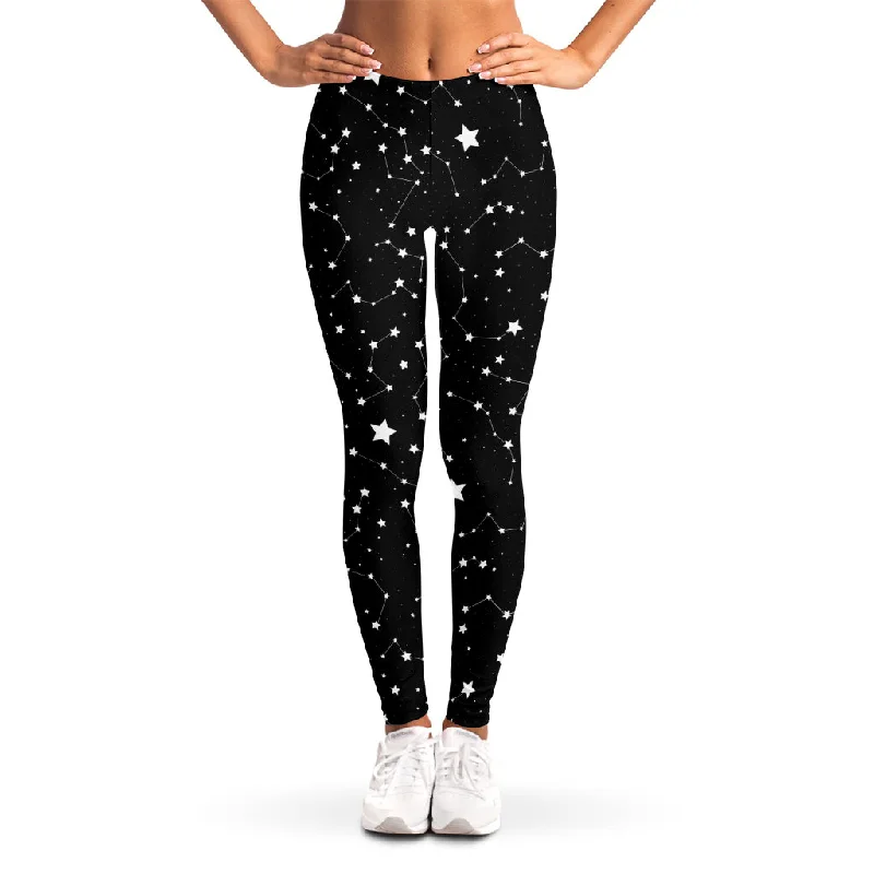 Constellation Sky Map Pattern Print Women's Leggings Stylish Sweat-Proof Leggings