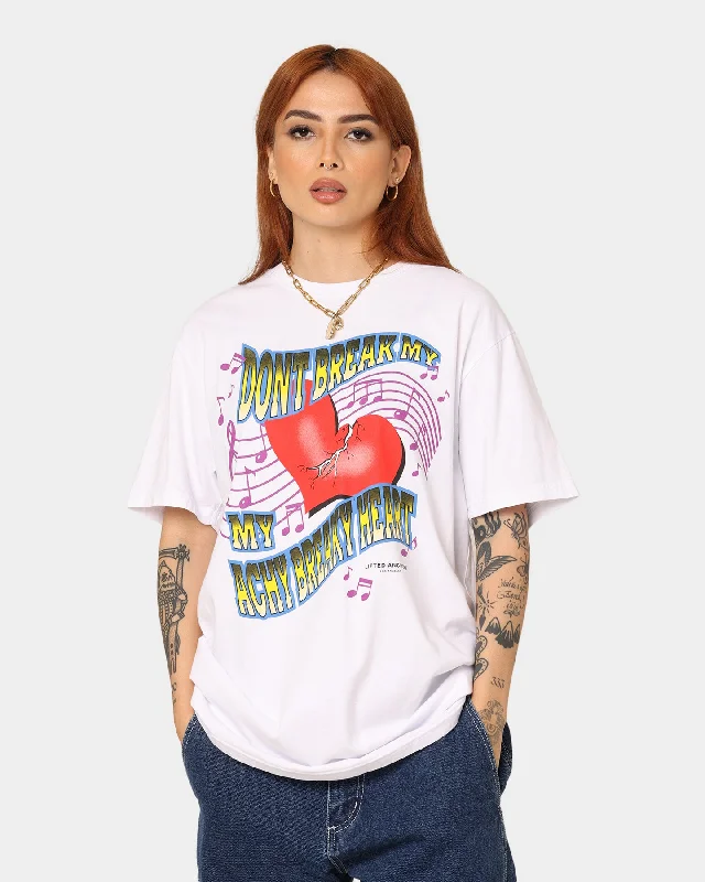 Lifted Anchors Heart Breaker T-Shirt White Collared T-Shirt Boat Neck A-Line