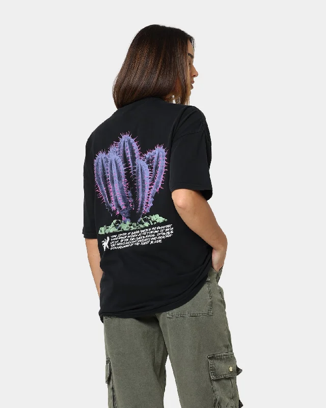 Stussy Women's Desert Bloom Relaxed T-Shirt Black Print Jacquard Patchwork