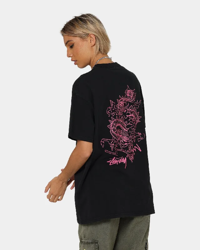 Stussy Script Dragon T-Shirt Pigment Black Machine Wash Dry Clean Hand Wash