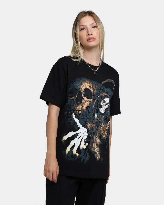 Rats Get Fat Fear The Reaper T-Shirt Black/Gold Nylon Fabric Polyester Fabric Spandex Fabric