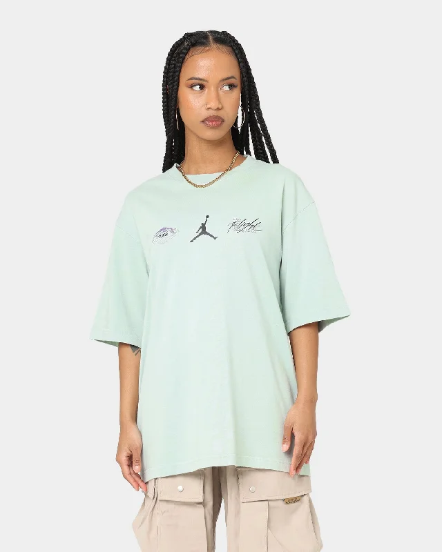 Jordan Flight Heritage '85 Short Sleeve Crewneck T-Shirt Seafoam Elasticated Padded Insulated