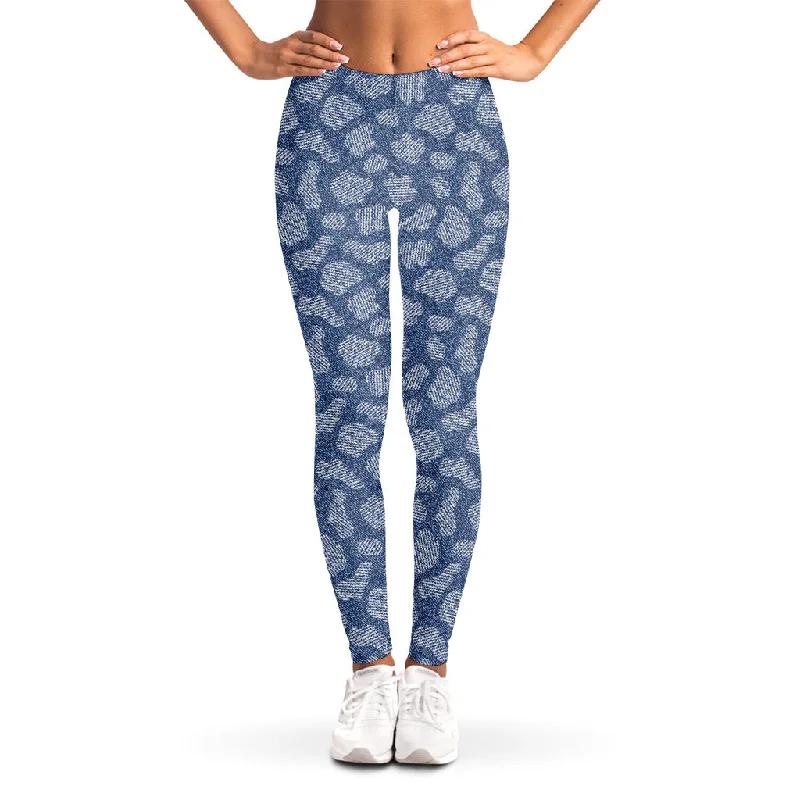 Cow Denim Jeans Pattern Print Women's Leggings Comfortable Workout Fitness Leggings