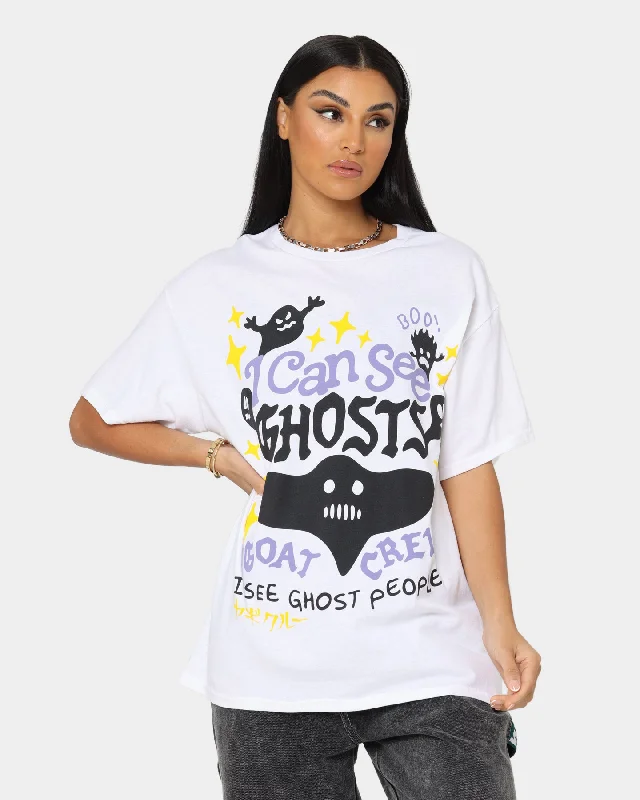 Goat Crew I Can See Ghosts All Over Print T-Shirt White Lace Blend Ribbed Blend Corduroy Blend