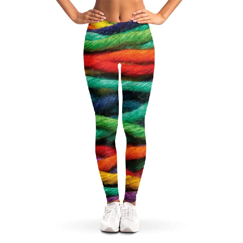 Colorful Yarn Print Women's Leggings Comfortable Full-Body Compression Leggings