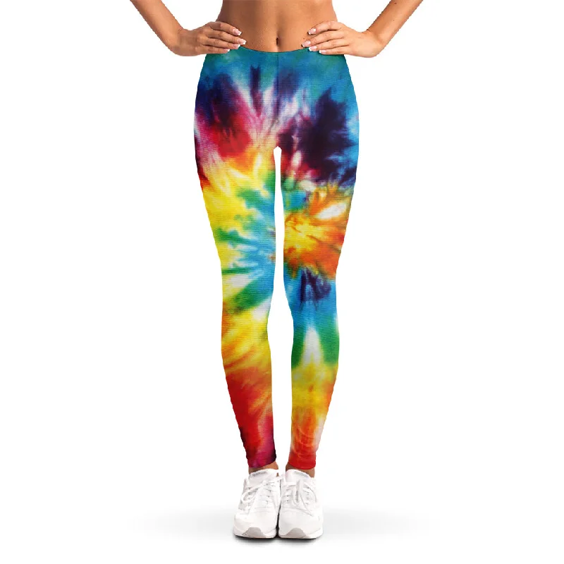 Colorful Tie Dye Print Women's Leggings Stylish Lightweight Leggings