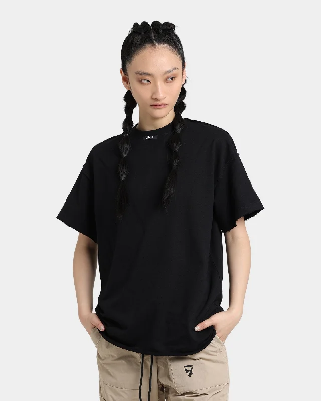 The Anti Order Anti Essential Oversized T-Shirt Black Print Jacquard Patchwork