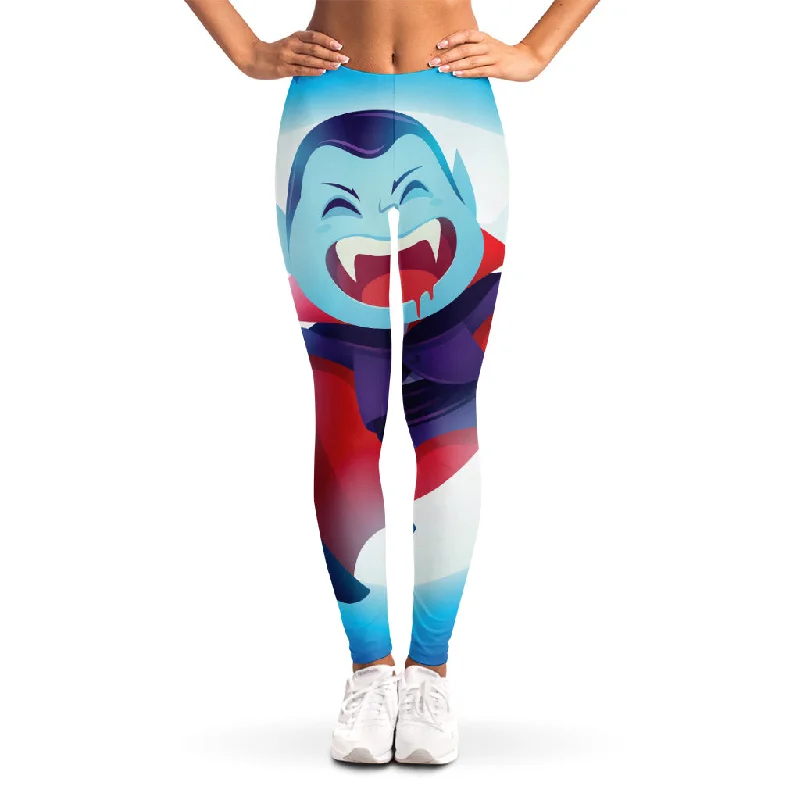 Cute Dracula Print Women's Leggings Stylish Ankle-Length Leggings