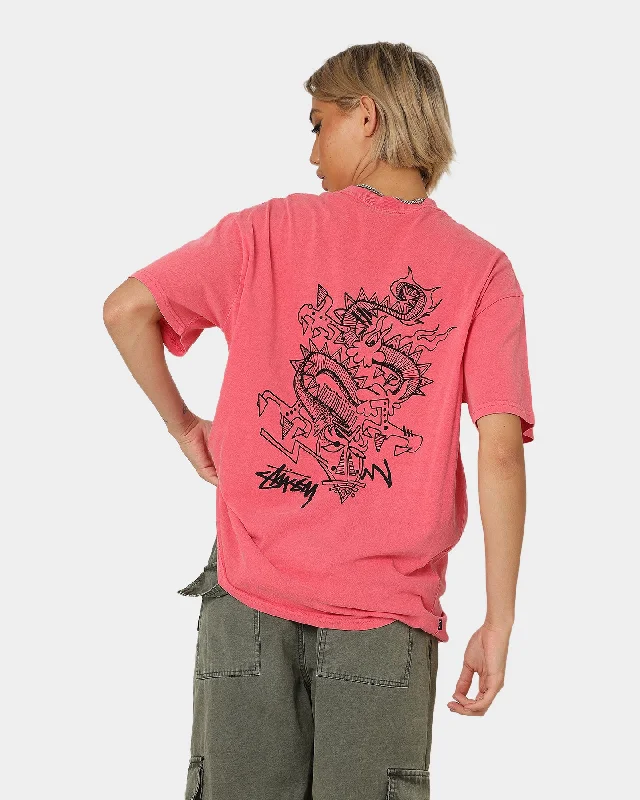 Stussy Script Dragon T-Shirt Pigment Confetti Handmade Hand-knitted Hand-woven