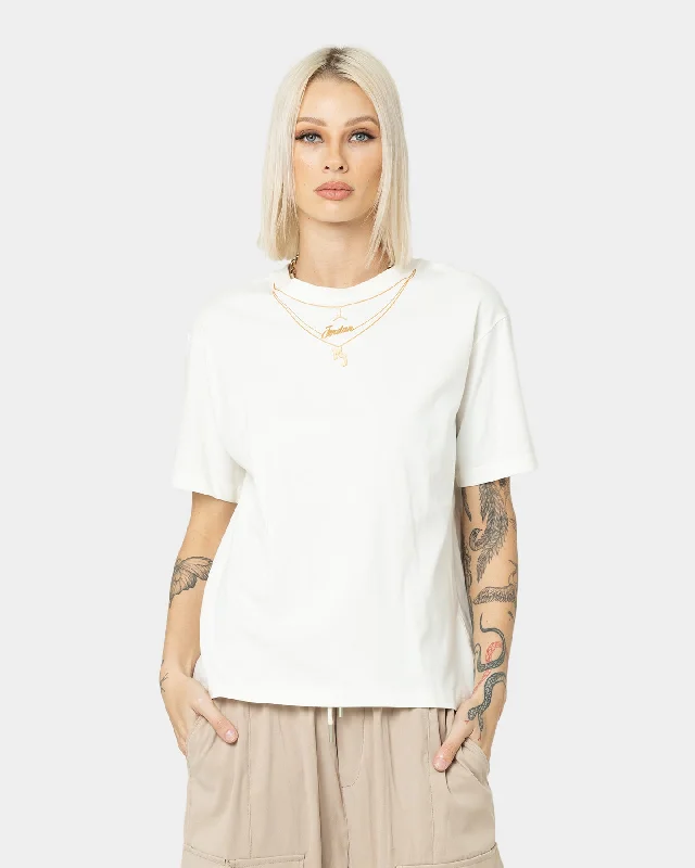 Jordan Women's Heritage Gold Chain T-Shirt Sail Zippered Buttoned Snapped