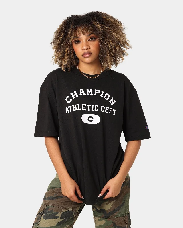 Champion Rebound Archive SS T-Shirt Black Zippered Front Buttoned Front Snap Front