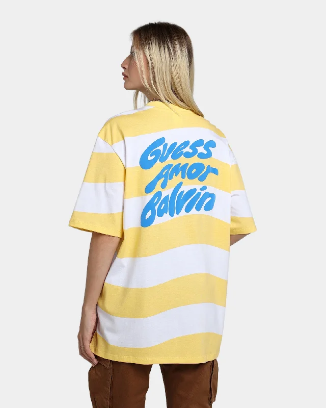 Guess Originals GUESS Originals X J Balvin Wavy T-Shirt Yellow Sunspots Real Fur Shearling Chenille