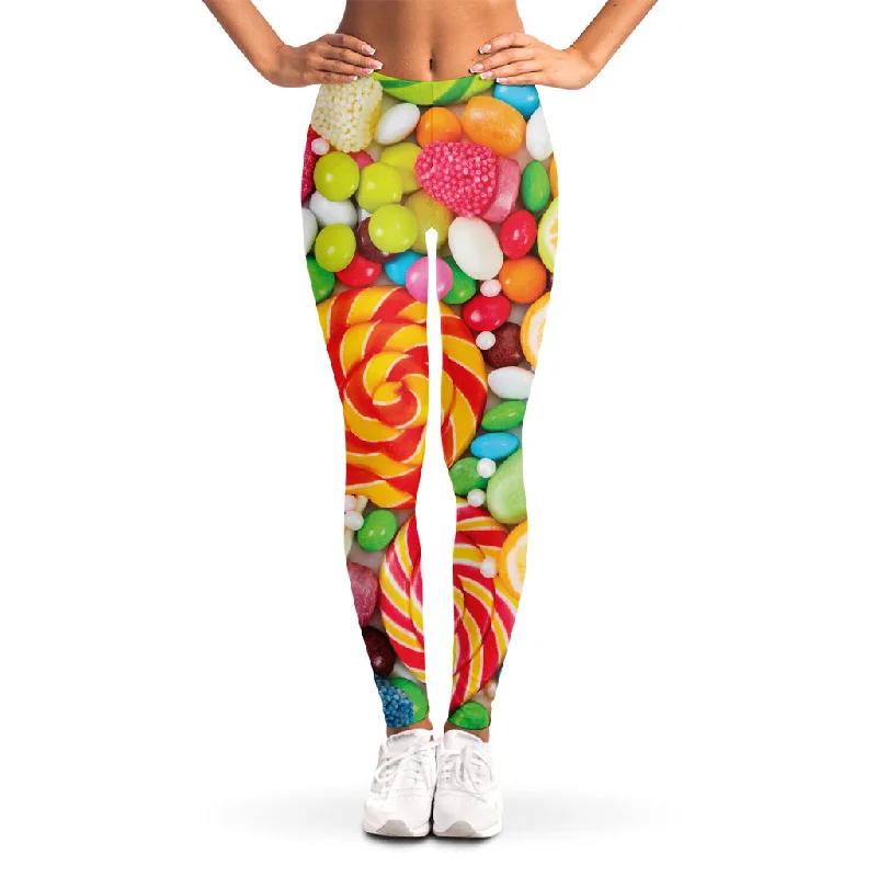 Colorful Lollipop And Candy Print Women's Leggings Stylish Sweat-Proof Leggings