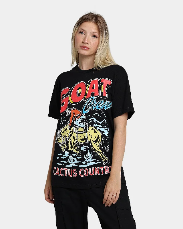 Goat Crew Cactus Country T-Shirt Black Zippered Buttoned Snapped