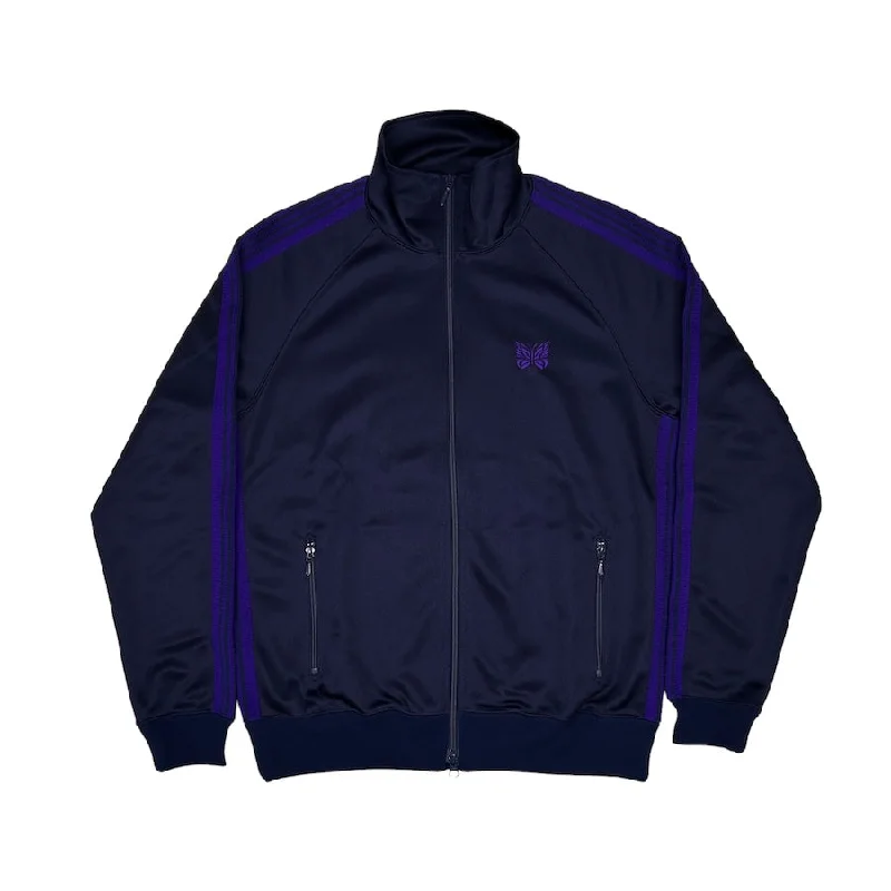 NEEDLES AW23 TRACK JACKET - PURPLE Hooded Jacket Caped Jacket Shawl Collar Jacket