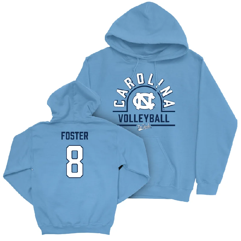 UNC Women's Volleyball Carolina Blue Classic Hoodie   - Emani Foster Hoodie with Gradient Ombre Colorful