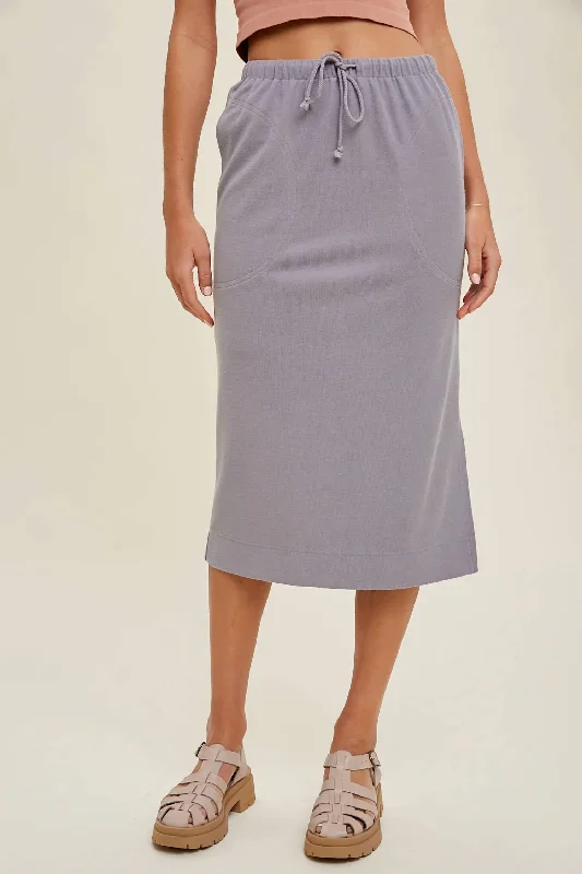 Penelope Skirt In Slate leather skirt durable