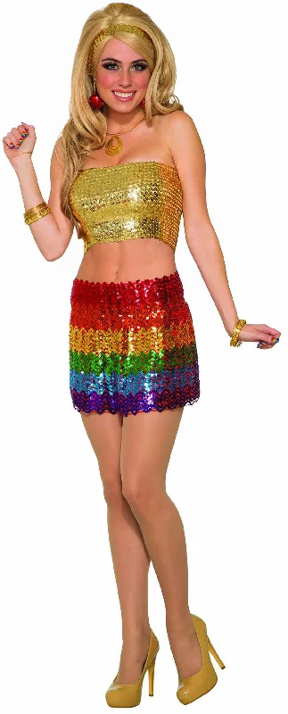 Rainbow Sequin Skirt lightweight skirt design