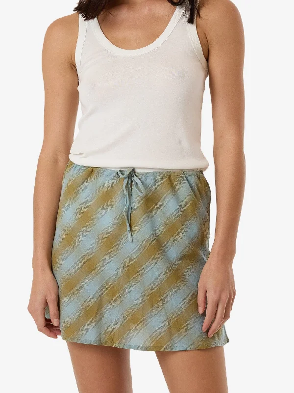 Ansley Bias Skirt - Stone Blue corduroy skirt comfortable