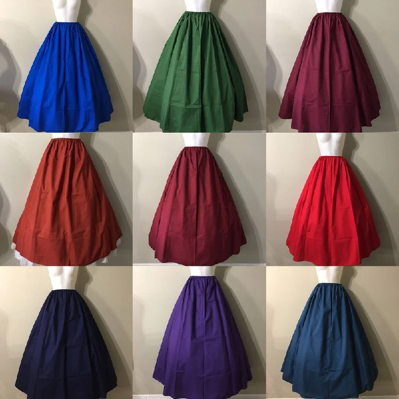 Medieval A Line Solid Skirt with elastic waist cashmere skirt fine