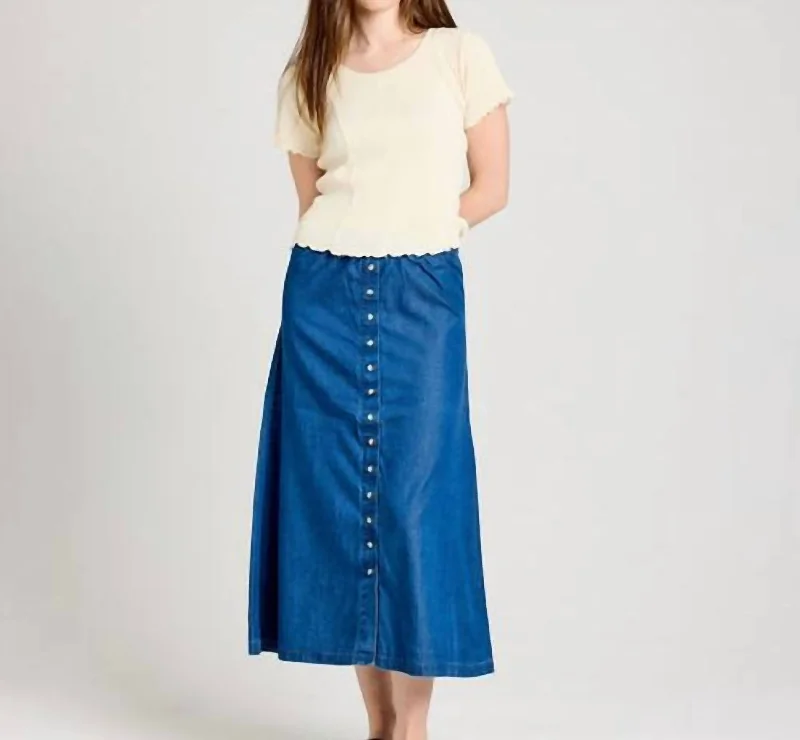 Willow Skirt In Chambray cashmere skirt rich