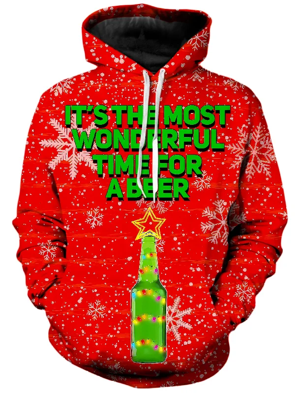 Most Wonderful Time For A Beer Unisex Hoodie Graphic Hoodie Design Print