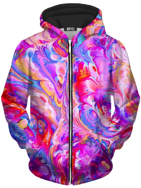 Plasma Flow Unisex Zip-Up Hoodie Hoodie with Hidden Zipper Minimalist Clean