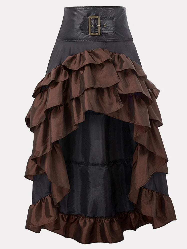 Gothic Romance Black & Chocolate Maxi Skirt velvet skirt sumptuous