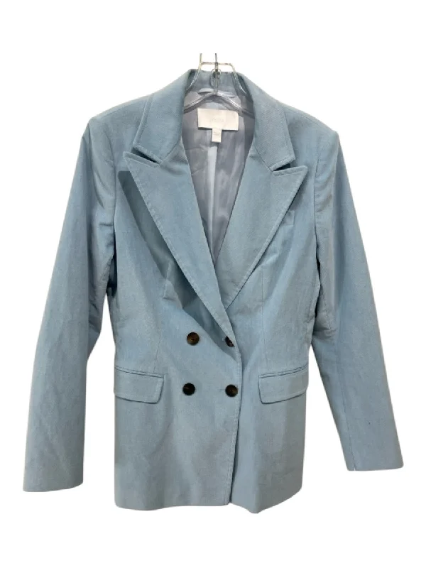 Boss Hugo Boss Size 8 Light Blue Cotton Corduroy Double Breast Blazer Jacket Cotton Jacket Linen Jacket Terry Jacket