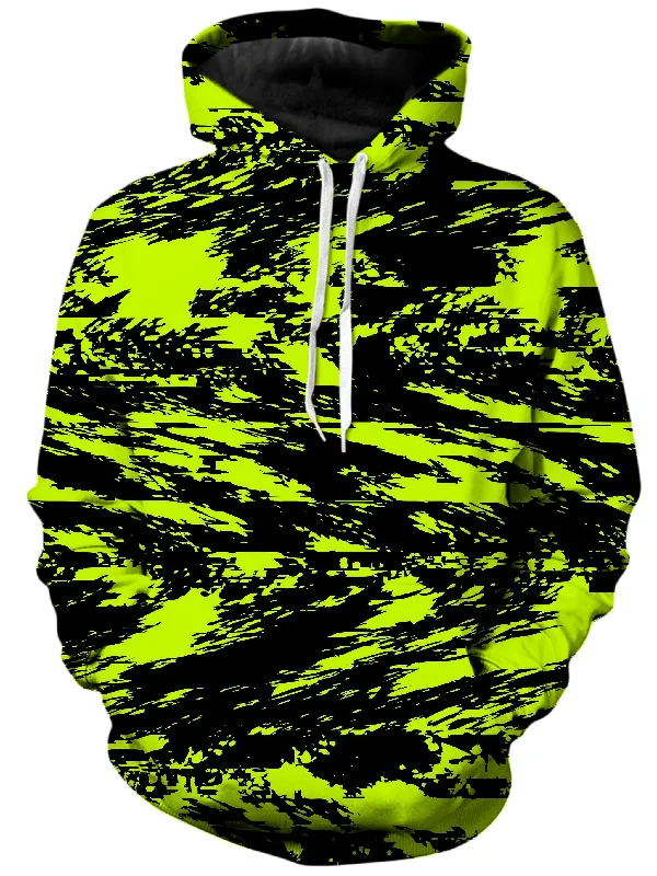 Black Lime Bolt Glitch Unisex Hoodie Zip Hoodie Drawstring Kangaroo Pocket