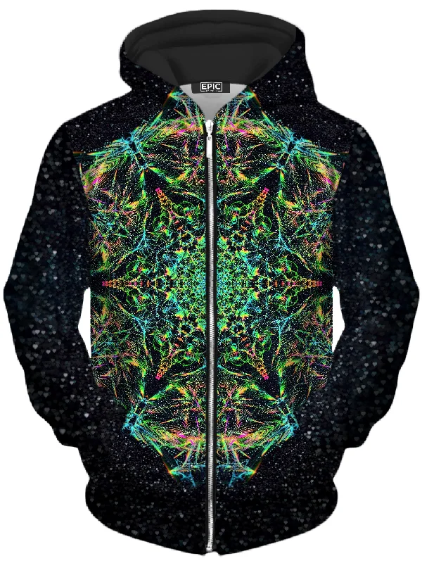 Green Prism Unisex Zip-Up Hoodie Hoodie with Turtle Neck Cozy Winter