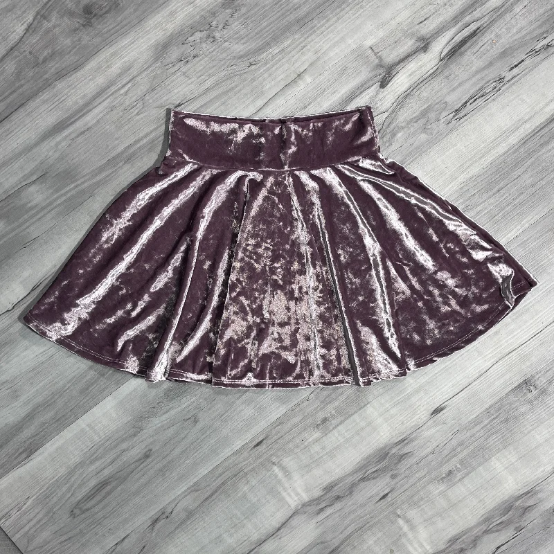 SALE - SMALL - Skater Skirt - Dusty Lilac Crushed Velvet leather skirt durable